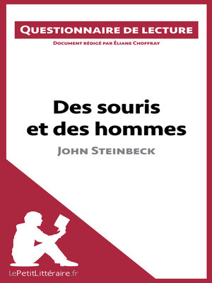 cover image of Des souris et des hommes de John Steinbeck